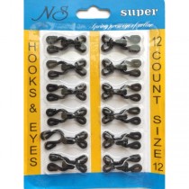 Гачок в тканині чорний №12