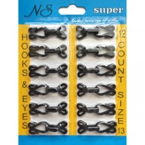 Гачок в тканині чорний №13