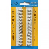 Гачок металевий срібний №0