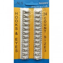 Гачок металевий срібний №3