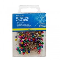 Булавки цветные BUROMAX